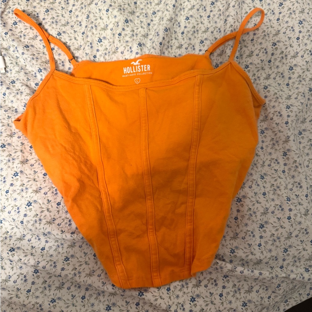 Hollister Orange Corset Tank Top